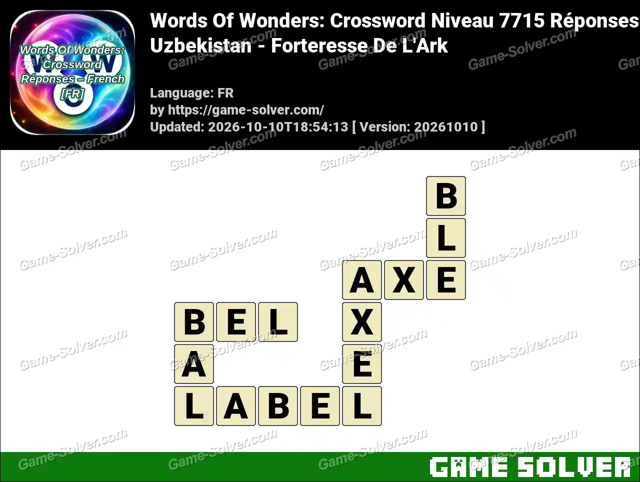 Words Of Wonders: Crossword Niveau 7715 Réponses – Uzbekistan – Forteresse De L’Ark